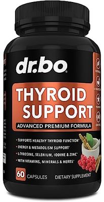 Thyroid Support for Women Men Supplement - Natural Metabolism, Mood Energy Enhancer with L-Tyrosine Selenium Iodine Zinc Bladderwrack Kelp Ashwagandha Thyroid Supplement Complex Vitamin 60 Pills