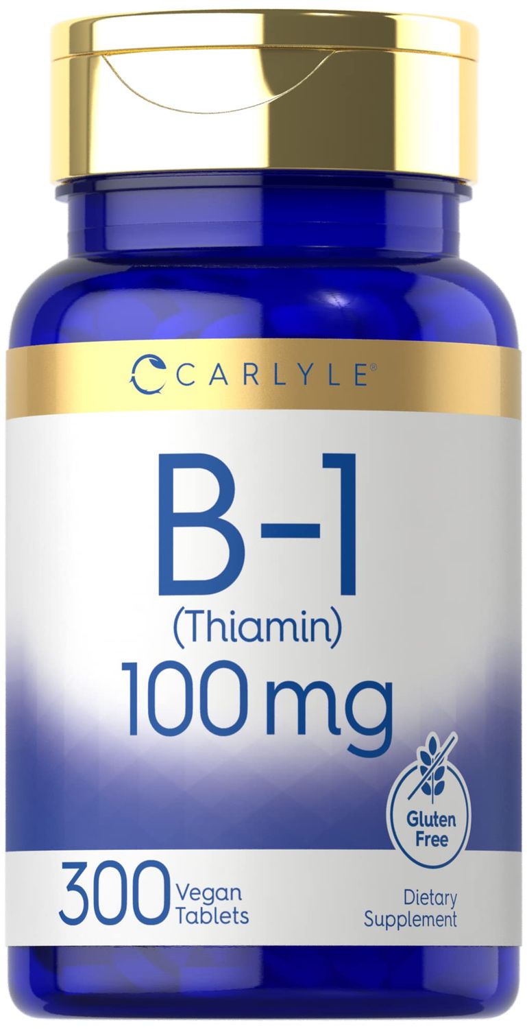 Carlyle B1 Vitamin 100mg 300 Tablets Supplement for Women Men as Thiamin HCl Vegan, Non-GMO Gluten Free