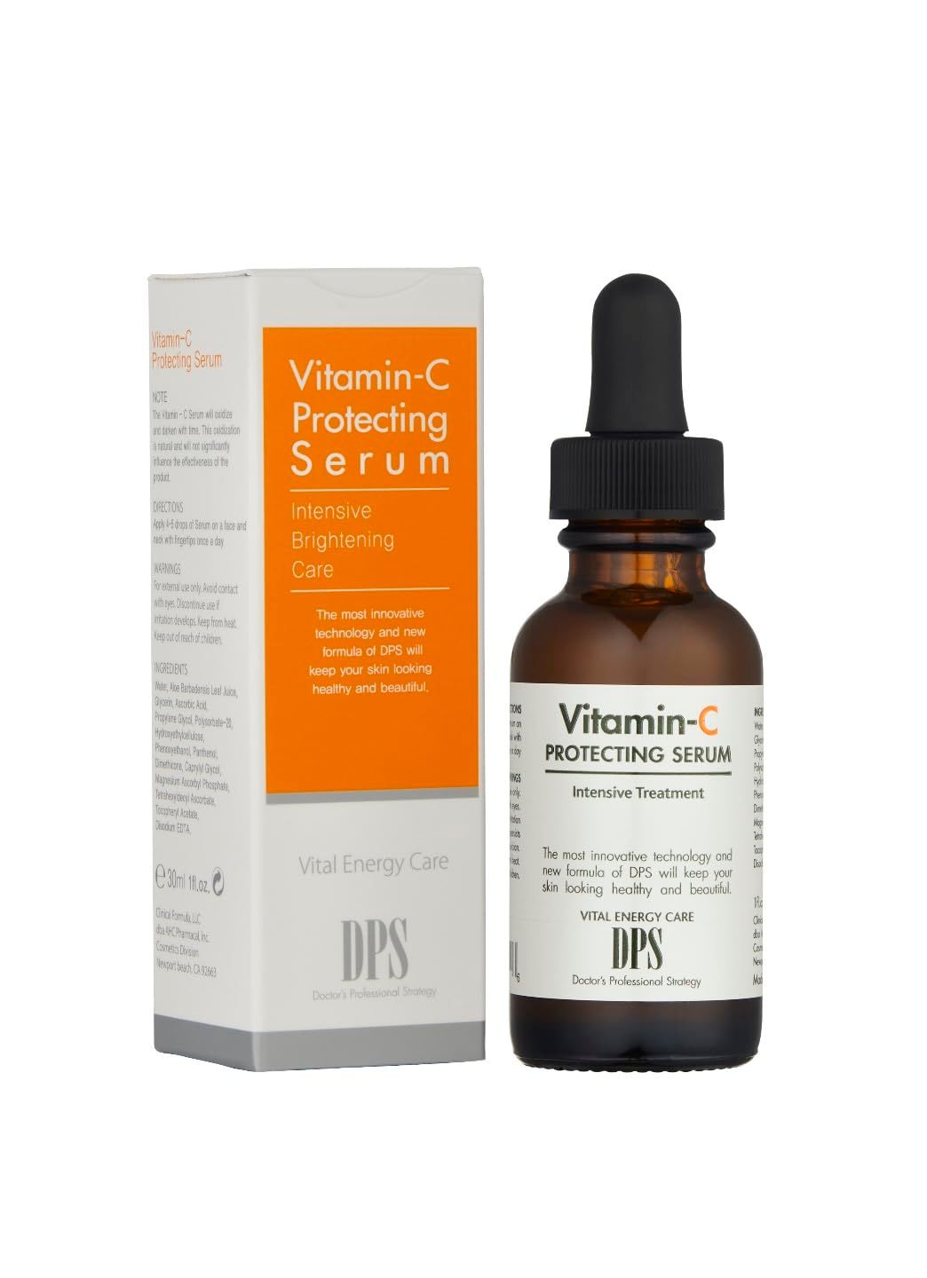 DPS Pure Advanced 25 Vitamin C Serum for Face - High Potency Formula with Vitamin E, Hydrating Panthenol Natural Antioxidants - Made in USA