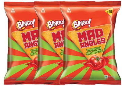 Bingo! Mad Angles Tomato Madness Indian Nacho Chips 66g Pack of 3