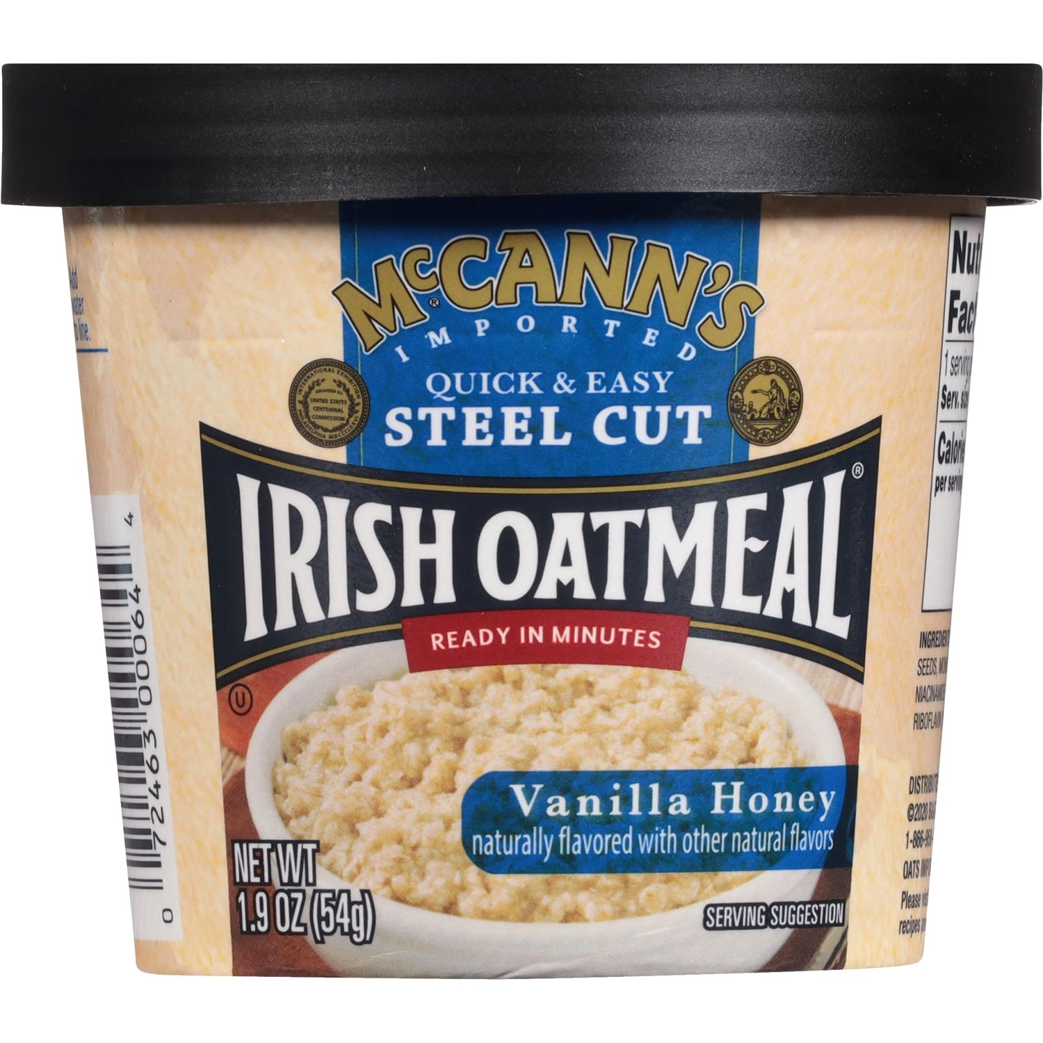 McCann&#39;s Irish Oatmeal Instant Oatmeal Cup, Vanilla Honey, 1.9 Ounce (Pack of 12)