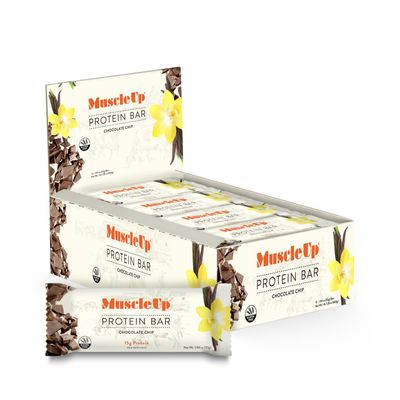 MuscleUp Gluten Free and Non-GMO Sweet Potato Protein Bar (The Original Chocolate Chip, 12 Bars)