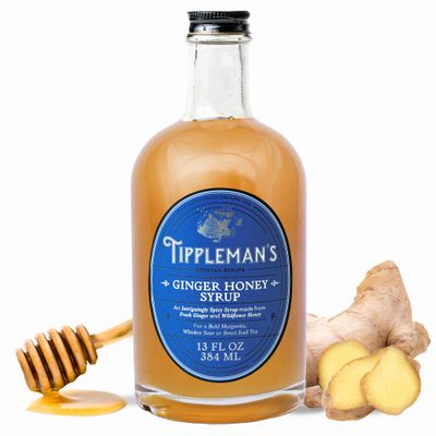 Tippleman&#39;s Ginger Honey Syrup - Craft Cocktail Mixer - All Natural Complex Syrup for Cocktails and Non-Alcoholic Beverages - Margarita, Whiskey Sour, or Sweet Iced Tea - Makes 17 Cocktails