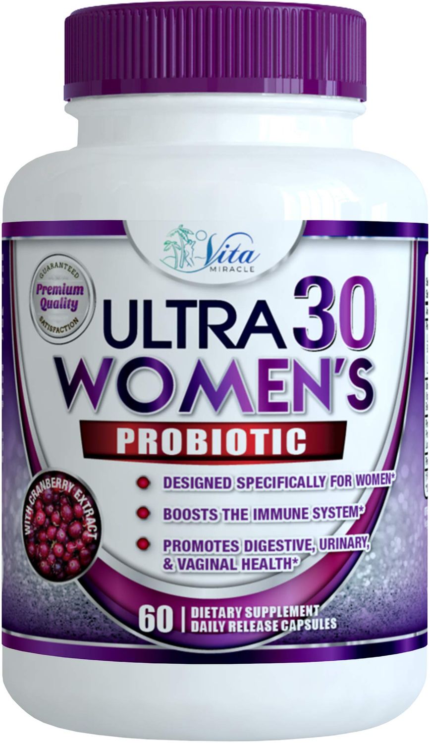 Probiotics For Women With Digestive Enzymes Prebiotics Cranberry Goldenrod For Vaginal Gut Health 30 Billion CFU Womens Probiotic Bloating Relief Multi Enzyme Pro PH Balance Vegan Gluten Free 60ct