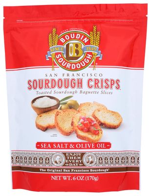 Boudin Sourdough, Crisps San Francisco Sea Salt Olive Oil, 6 Ounce