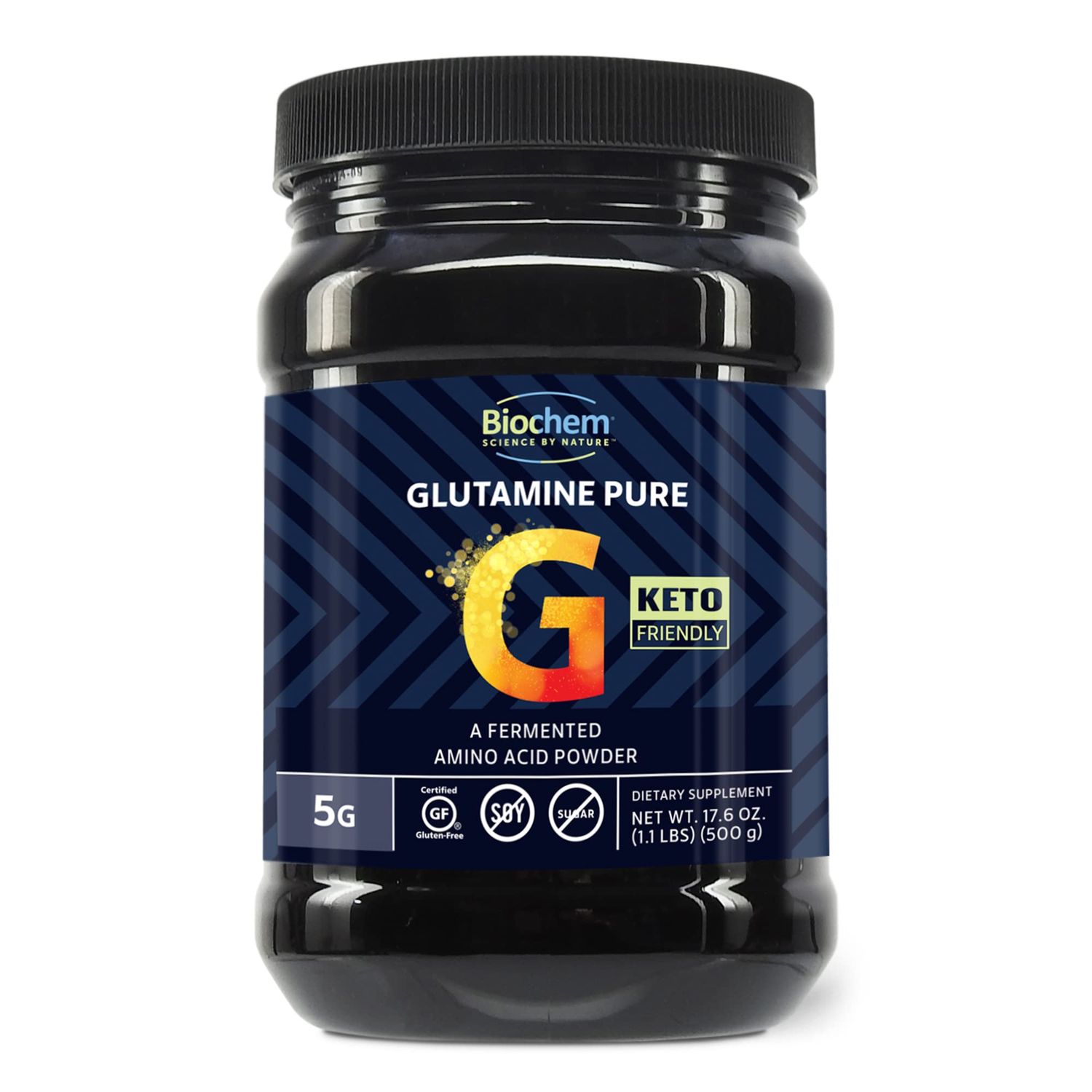 Biochem Glutamine Pure Powder - Pharmaceutical-Grade L-Glutamine for Post Workout Recovery - Vegan, Gluten-Free, Keto - Supports Muscle Tissue, Immune Health, Energy - 5g per Serving, 17.6 oz