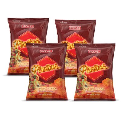 Jack&#39;n Jill Piattos Flavored Potato Crisps 3 Oz (Pack of 4) (Nacho Pizza)