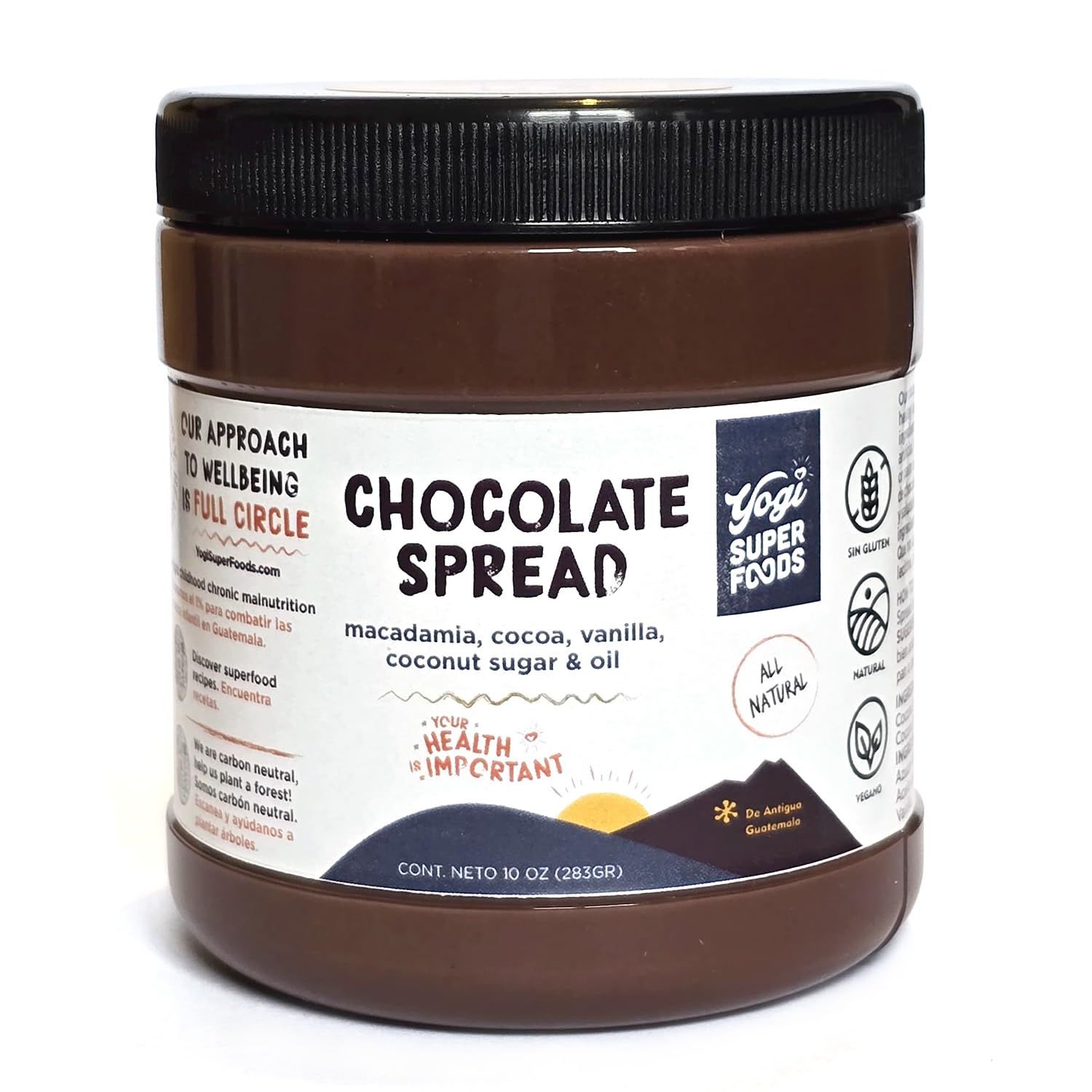 Yogi Super Foods Chocolate Spread, Keto Chocolate Dessert, Low Carb, Keto Friendly, Vegan Healthy Chocolate Spread, Keto Sweets, Chocolate Nut Butter with Macadamia Nuts and Coconut Sugar - 283g