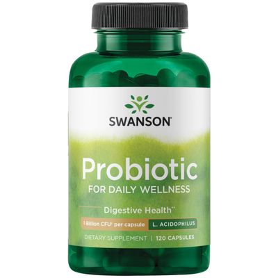 Swanson Probiotic - Digestive Health Supplement w 1 Billion CFU per Capsule - Natural Formula Supporting Bowel Regularity Daily Wellness - (120 Capsules)