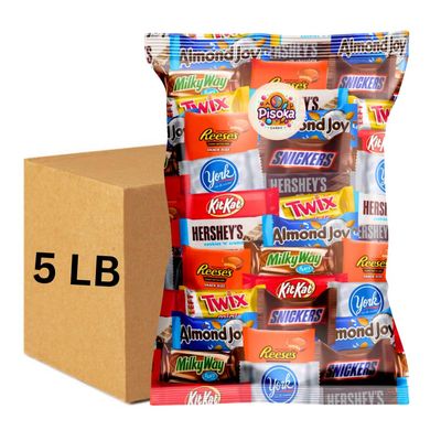 Bulk Variety Pack of Fun Size Chocolate Candy - Individually Wrapped Chocolate Mix for Parties, Gift Bags, and Everyday Treats (5 LB)