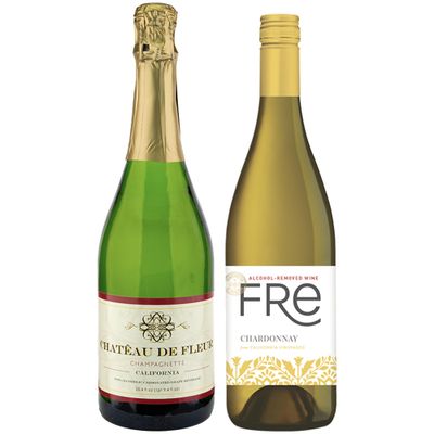 Non Alcoholic Wine 2 Pack Fre Chardonnay and Chateau de Fleur Champagne Business Holiday Gift Ideas