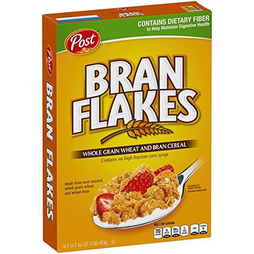 Post Bran Flakes , Whole Grain Wheat Bran Breakfast Cereal, Excellent Source of Fiber, 16 Ounce (Pack of 1)
