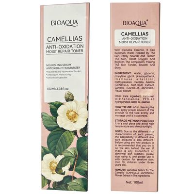 BIOAQUA Camellias Anti-Oxidation Moisturizing Repair Toner Nourishing Serum Smooth Delicate Skin Care 100ml 3.38fl.oz
