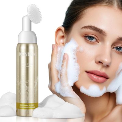 KENINA Face Wash for Women, Foaming Facial Cleanser with Brush - Facial Skin Care Products,facewash with Gentle Moisturizing Non-irritating, Amino Acid Face Cleanser for All Skin Types - Controls Oil