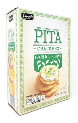 Garlic Chive Pita Crackers 5oz142g (Pack of 1)