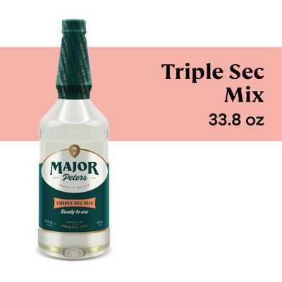 Major Peters' Triple Sec Mix, Only Add Spirits Garnishes for Ideal Drink (33.8 Fl Ounce, Pack of 1)