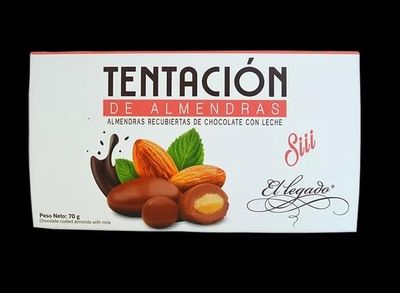 Almond Temptation 2 Pack - Milk Chocolate Covered Almonds, 70g Box by El Legado - Delicious Costa Rican Snack for Gifting or Sharing - Rich and Creamy Treat for Chocolate Lovers - 2.46 oz