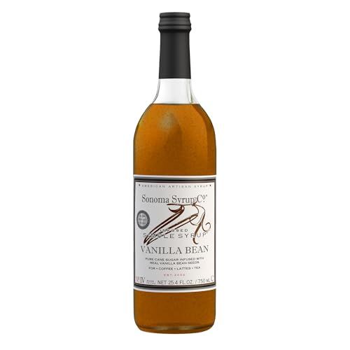 Sonoma Syrup Co Vanilla Bean Infused Syrup, 25.4 Fl Oz for Coffee, Cocktails, and Cooking