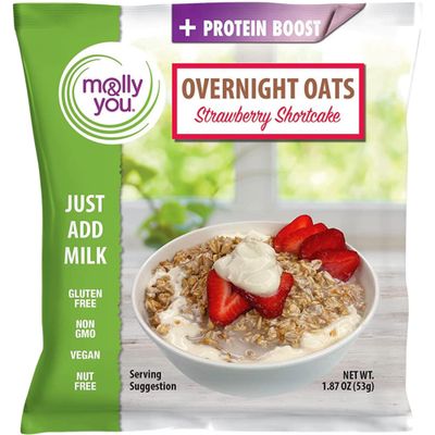 And You Strawberry Shortcake Overnight Oats (Pack of 6) - Healthy Natural Source Of Protein Oatmeal Breakfast, A Vegan Friendly, High Source of Fiber, Healthy Breakfast Option - Non- GMO, Gluten-Free