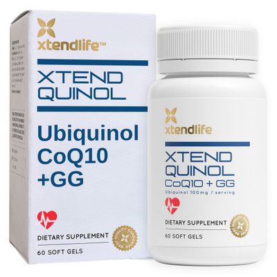Xtendlife Xtend-Quinol - Natural CoQ10 Ubiquinol and GG (Geranylgeraniol) Supplement for CoEnzyme Q10 Production, Heart Health, Cellular Energy, and Aging Health - 2 Month Supply