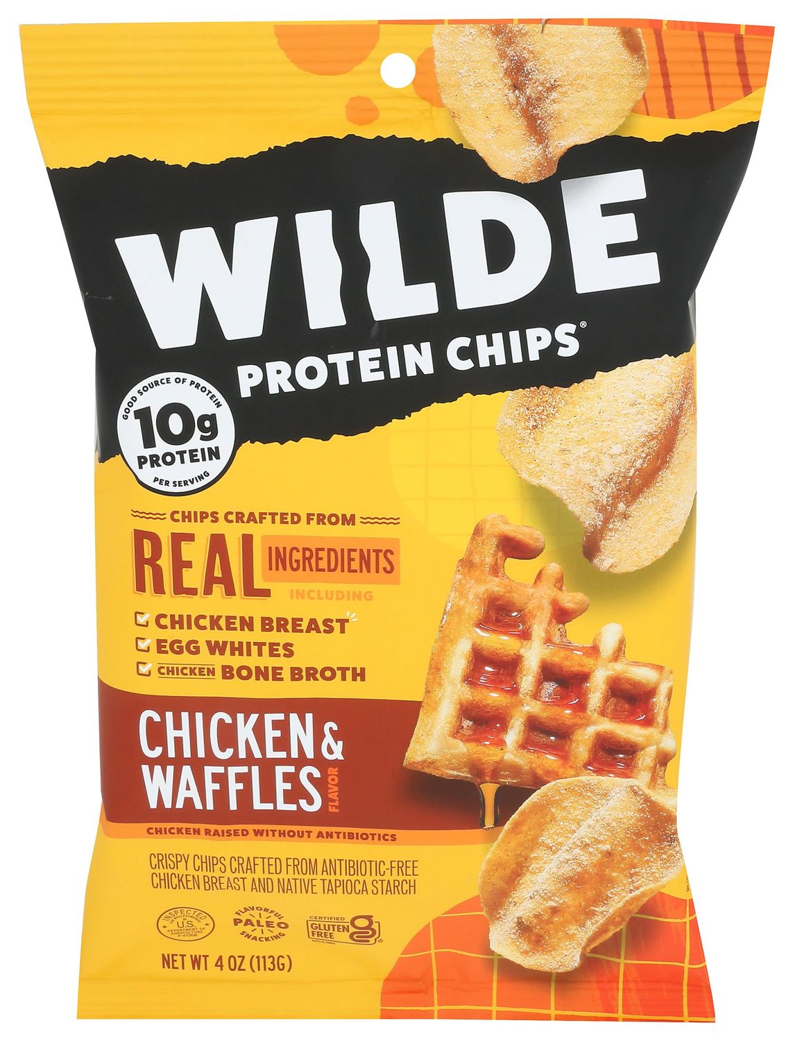 WILDE BRANDS Chicken Chips Chicken and Waffles, 4 OZ