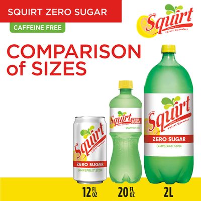 Squirt Zero Sugar Grapefruit Soda, 12 fl oz cans, 12 pack