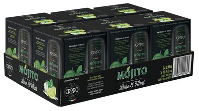 Fonti Di Crodo Mojito, Italian Sparkling Beverage with Lime Mint, 11.2 Oz. Cans (Pack of 24)