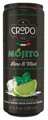 Fonti Di Crodo Mojito, Italian Sparkling Beverage with Lime Mint, 11.2 Oz. Cans (Pack of 24)