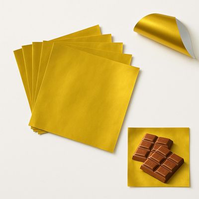 JKGOO 100PCS 11.8 x9.8 Large Dubai Chocolate Bar Wrappers,Square Candy Bar Wrappers, Chocolate Bar Gold Aluminum Foil Wrapper for Halloween, Christmas,Birthday Party Gifts (100)