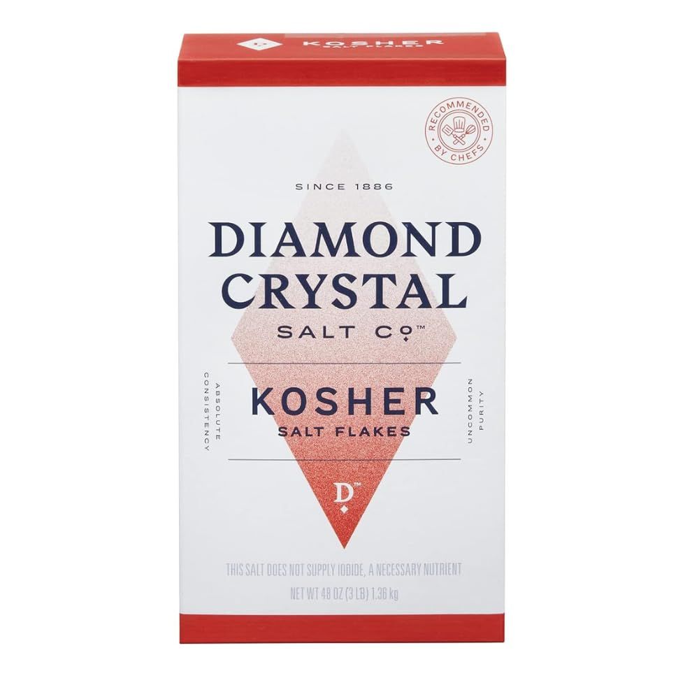 Diamond Crystal Kosher Salt - Full Flavor, No Additives and Less Sodium - Pure and Natural Since 1886-3 Pound (New Packaging)