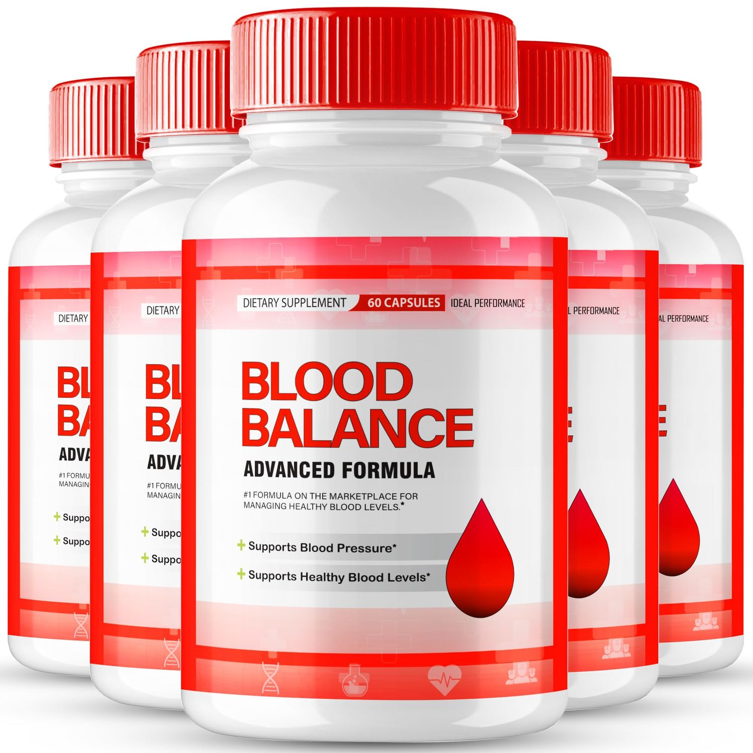 Blood Balance Blood Formula Support Supplement Capsules, Official BloodBalance Pills - Extra Strength, Premium Formula for Healthy Circulation Stable Levels, All Natural Health Reviews (5 Pack)