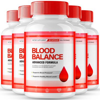 Blood Balance Blood Formula Support Supplement Capsules, Official BloodBalance Pills - Extra Strength, Premium Formula for Healthy Circulation Stable Levels, All Natural Health Reviews (5 Pack)