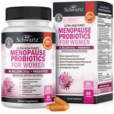 Menopause Supplements for Women - 40 Billion CFU Menopause Probiotics for Women - Support for Hot Flashes Night Sweats Mood Swings and Balance - Non-GMO, 60 Easy-Swallow Capsules, 60 Servings