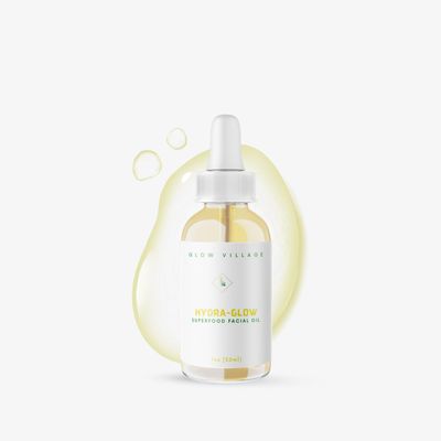 Glow Village Hydra-Glow Superfood Facial Oil Skin-Smoothening, Nutrient- Rich, Fragrance-free, Lightweight Vitamin E, Baobab, Avocado and Jojoba Oils Day and Night oil 1 oz