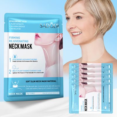 SADOER Collagen Neck Mask 5 Pack, Anti-Wrinkle Firming Patches with Hyaluronic Acid, Centella Asiatica Plant Extracts,Deep Hydration Elasticity Boost for Smooth Skin, Unique Gift for WomenMom