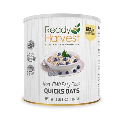 Ready Harvest Dehydrated Rolled Oats Whole Foods for Emergency Food Storage, Camping Supplies, and Survival Kits Sealed Fresh in 10 Can 25 Year Shelf Life 1 Can