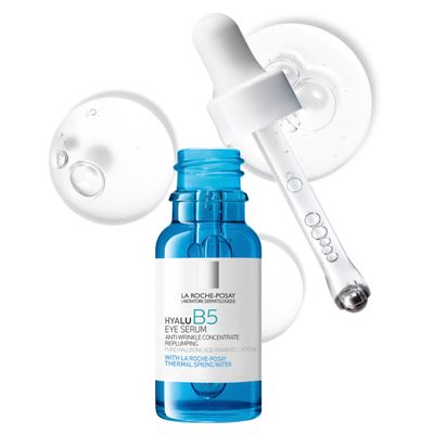 La Roche-Posay Hyalu B5 Eye Serum with Hyaluronic Acid Caffeine for Dark Circles, Hydrating Serum for Dark Circles and Wrinkles with Roller Ball Applicator, Replumps Under Eye, Fragrance Free