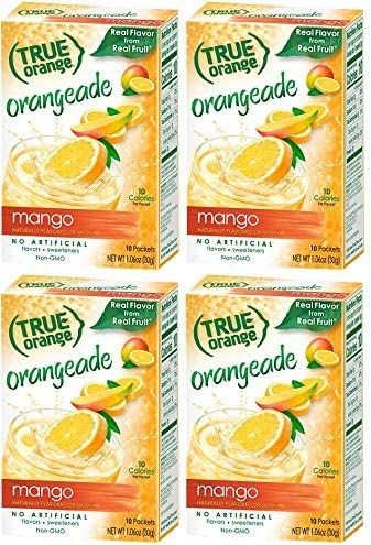 True Mango Orange Drink Mix, 10-count (Pack of 4) with 5 FREE Lemonade Sample Sticks