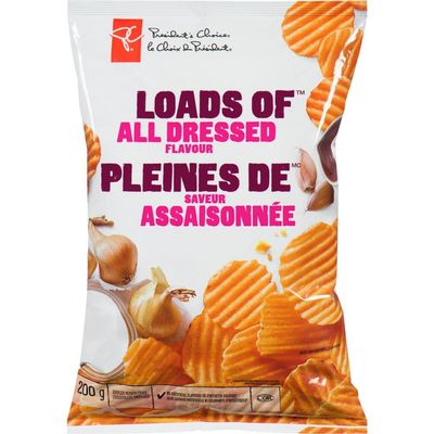 President&#39;s Choice Potato Chips, Loads of All Dressed, 200 Grams7.05 Ounces - 2 Pack