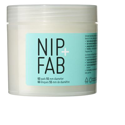 Nip Fab Hyaluronic Acid Fix Extreme 4 Micellar Cleansing Pads for Face, Lightweight and Nourishing Cleanse Solution for Makeup Removal, Skin Plumping, Hydration, Multicolor, 60 pads