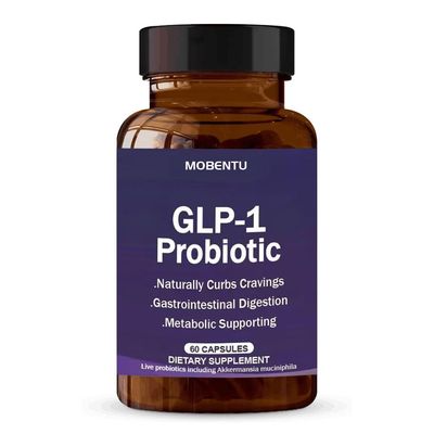 MOBENTU GLP-1 Probiotic with Akkermansia, GLP-1 Supplement with 500M AFU Multi-Strain Probiotic, Improve GLP-1 Levels Overall Wellness, Digestive Gut Health for Women Men - 60 Capsule