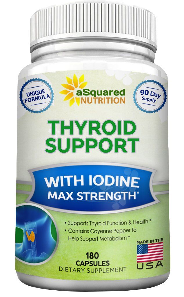 aSquared Nutrition Premium Thyroid Support Supplement with Iodine (180 Capsules) - Best Herbal Vitamin Complex Pills w B12, Ashwagandha, Bladderwrack Kelp - Helper for Healthy Hormone Energy