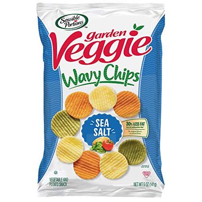 Sensible Portions Sea Salt Garden Veggie Wavy Chips, 5 Ounce