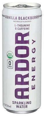 Ardor Organic Vanilla Blackberry Sparkling Energy Water, 12 FZ