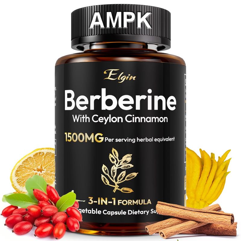 Premium Berberine Supplement Supports AMPK Metabolic, Liposomal Berberine with Ceylon Cinnamon - Classic 1500mg Formula for Healthy Metabolism Weight - 3X Absorption - Vegan, Non-GMO, 120 Count