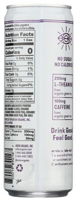 Ardor Organic Vanilla Blackberry Sparkling Energy Water, 12 FZ