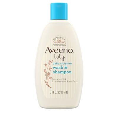 Aveeno Baby Wash Shampoo for Hair Body, Tear-Free, Fresh, 8 Oz
