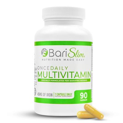 BariSlim Once Daily Bariatric Multivitamin Capsule - 45mg of Iron - Bariatric Vitamin Supplement for Post Bariatric Surgery Including Gastric Bypass Gastric Sleeve 90 Day Supply