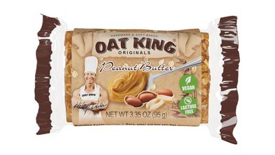 OAT KING - Peanut Butter Energy Snack Bars, Handmade Soft Baked, Vegan Lactose Free (10 Pack)