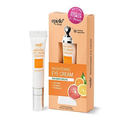 Epielle Brightening Eye Cream Anti-Aging Serum for Dark Circles Wrinkles Cooling Applicator for Refreshing Application Korean Skincare, Easter Gifts